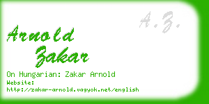 arnold zakar business card